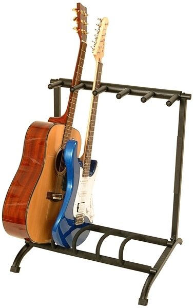 On-Stage GS7561 Foldable Multi-Guitar Stand, 5-Space, New, In Use
