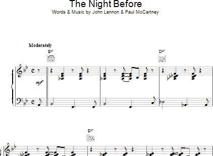 The Night before - Piano/Vocal/Guitar, New, Main