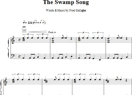 The Swamp Song (a) - Piano/Vocal/Guitar, New, Main