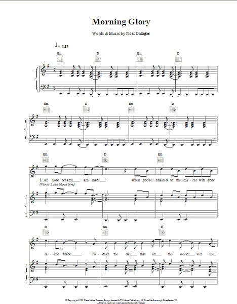 Morning Glory - Piano/Vocal/Guitar, New, Main