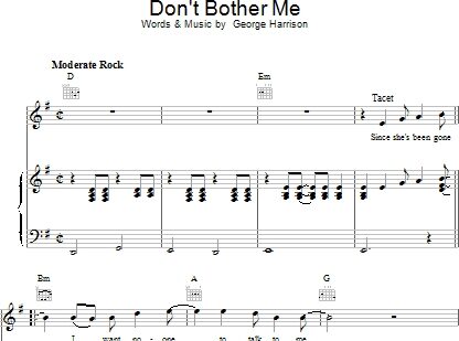 Don't Bother Me - Piano/Vocal/Guitar, New, Main