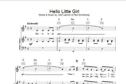 Hello Little Girl - Piano/Vocal/Guitar, New, Main