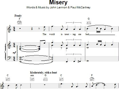 Misery - Piano/Vocal/Guitar, New, Main