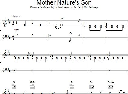 Mother Nature's Son - Piano/Vocal/Guitar, New, Main