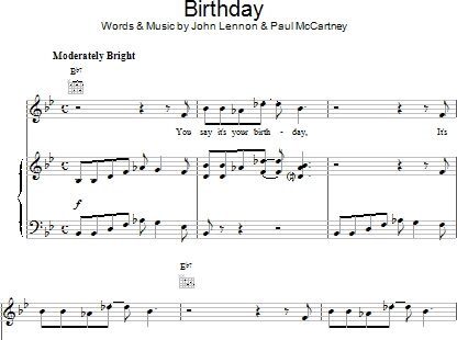 Birthday - Piano/Vocal/Guitar, New, Main
