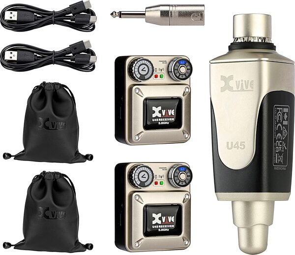 Xvive U45R2 5.8GHz Digital Wireless Dual Receiver In-Ear Monitor System, New, Action Position Back