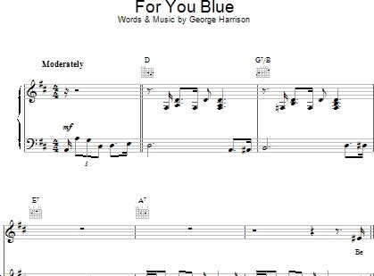 For You Blue - Piano/Vocal/Guitar, New, Main