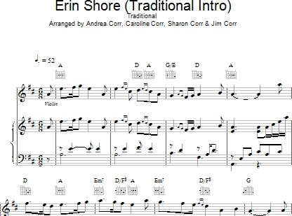 Erin Shore (Traditional Intro) - Piano/Vocal/Guitar, New, Main