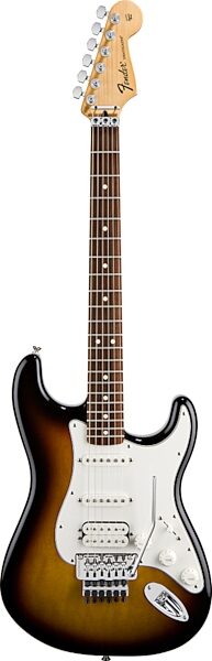 Fender Standard Stratocaster HSS FR Electric Guitar with Floyd Rose (Rosewood Fingerboard), Brown Sunburst
