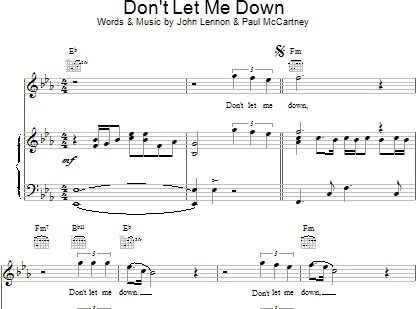 Don't Let Me Down - Piano/Vocal/Guitar, New, Main
