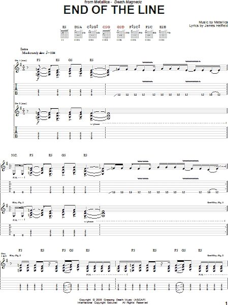 The End Of The Line - Guitar TAB, New, Main