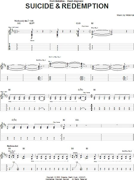 Suicide & Redemption - Guitar TAB, New, Main