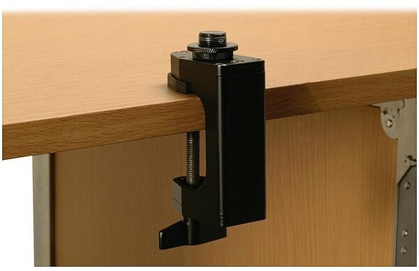 On-Stage UM5008 Universal Bullet Nose Table Mount, In Use 2