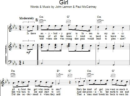 Girl - Piano/Vocal/Guitar, New, Main