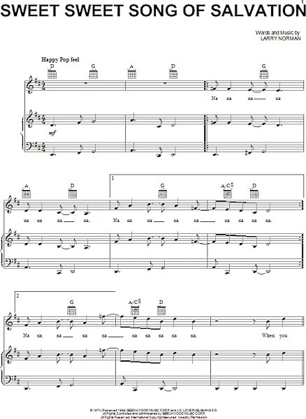Sweet Sweet Song Of Salvation - Piano/Vocal/Guitar, New, Main