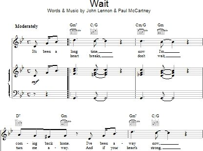 Wait - Piano/Vocal/Guitar, New, Main