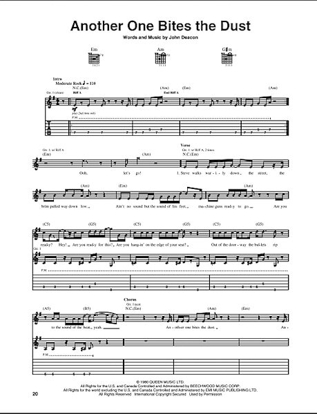 Another One Bites The Dust - Guitar TAB, New, Main