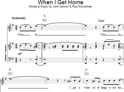 When I Get Home - Piano/Vocal/Guitar, New, Main