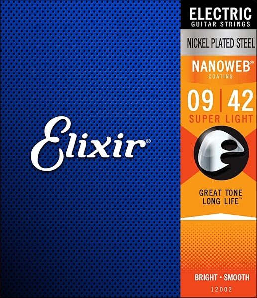 Elixir Nanoweb Electric Guitar Strings, 9-42, 12002, Super Light, main