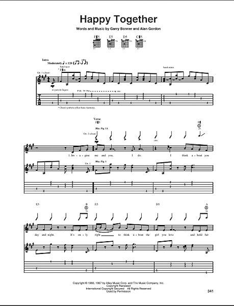 Happy Together - Guitar TAB, New, Main