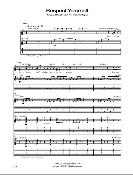 Respect Yourself - Guitar TAB, New, Main