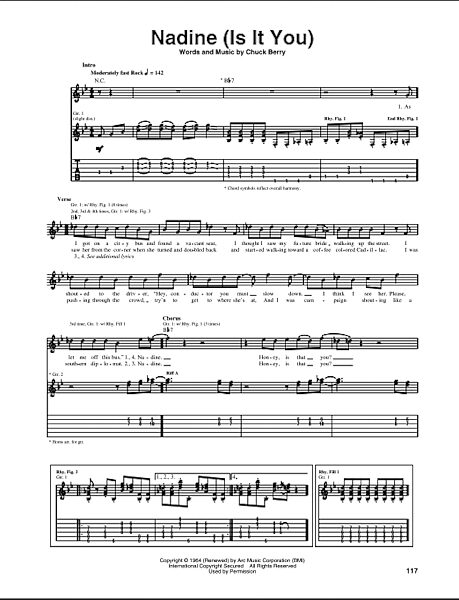 Nadine (Is It You) - Guitar TAB, New, Main