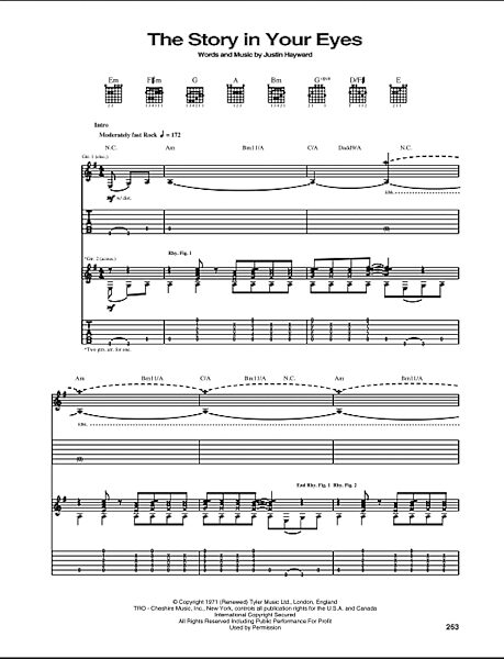 The Story In Your Eyes - Guitar TAB, New, Main