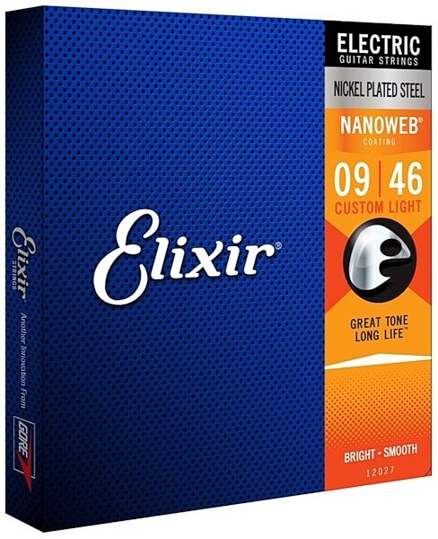 Elixir Nanoweb Electric Guitar Strings, 9-46, 12027, Custom Light, view