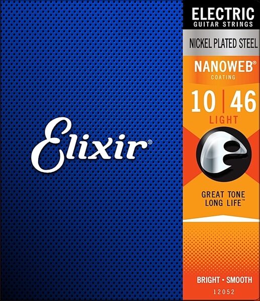 Elixir Nanoweb Electric Guitar Strings, 10-46, 12052, Light, main