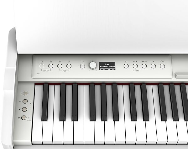 Roland F701 Digital Piano, White, Action Position Front