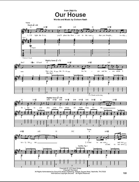 Our House - Guitar TAB, New, Main