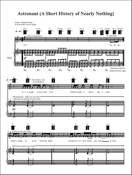 Astronaut - Piano/Vocal/Guitar, New, Main