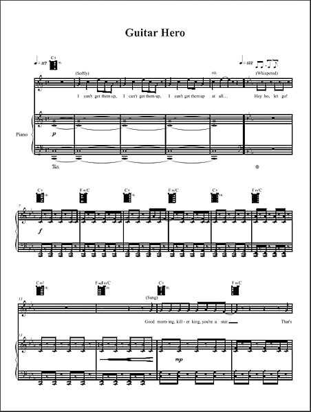 Guitar Hero - Piano/Vocal/Guitar, New, Main