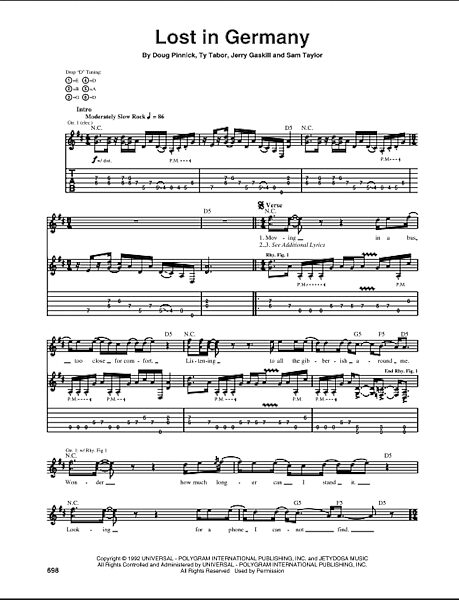 Lost In Germany - Guitar TAB, New, Main