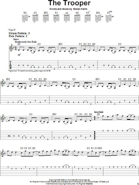 The Trooper - Easy Guitar with TAB, New, Main
