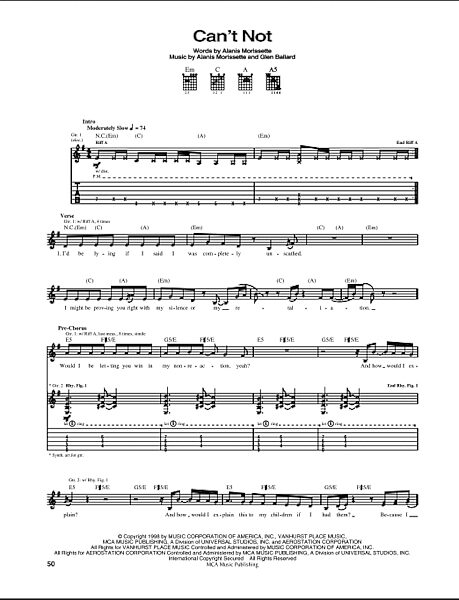 Can't Not - Guitar TAB, New, Main