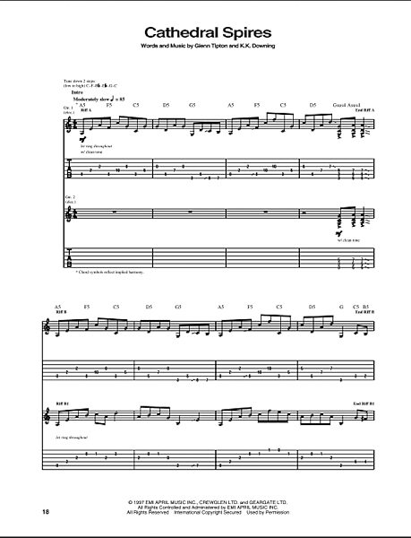 Cathedral Spires - Guitar TAB, New, Main