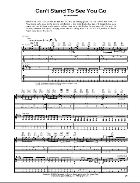 Can't Stand To See You Go - Guitar TAB, New, Main