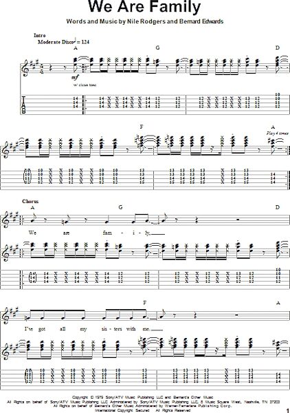 We Are Family - Guitar Tab Play-Along, New, Main