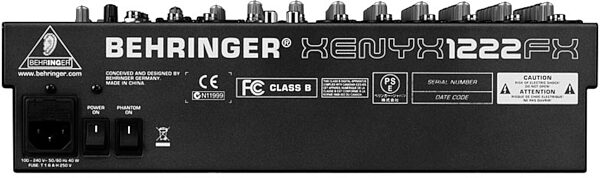 Behringer XENYX 1222FX Mixer with Effects, Rear