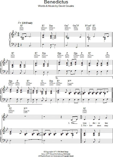 Benedictus - Piano/Vocal/Guitar, New, Main