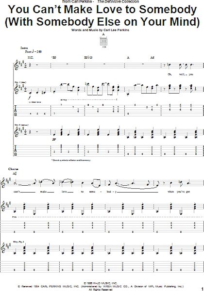 You Can't Make Love To Somebody (With Somebody Else On Your Mind) - Guitar TAB, New, Main