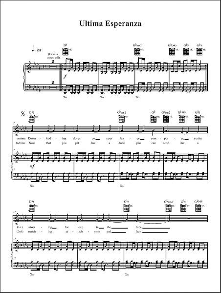 Ultima Esperanza - Piano/Vocal/Guitar, New, Main