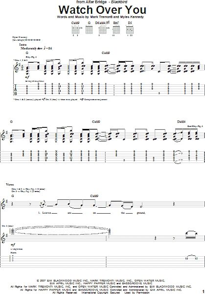 Watch Over You - Guitar TAB, New, Main