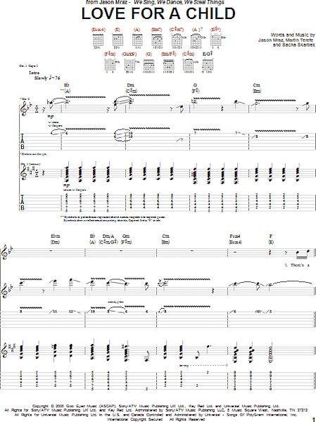 Love For A Child - Guitar TAB, New, Main