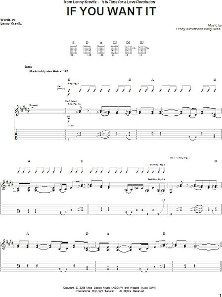 If You Want It - Guitar TAB, New, Main