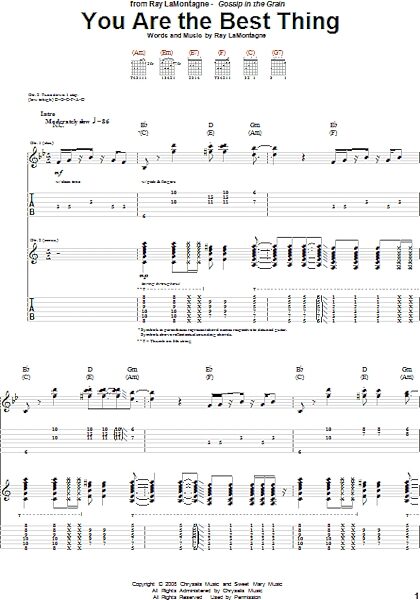 You Are The Best Thing - Guitar TAB, New, Main