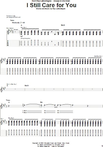 I Still Care For You - Guitar TAB, New, Main
