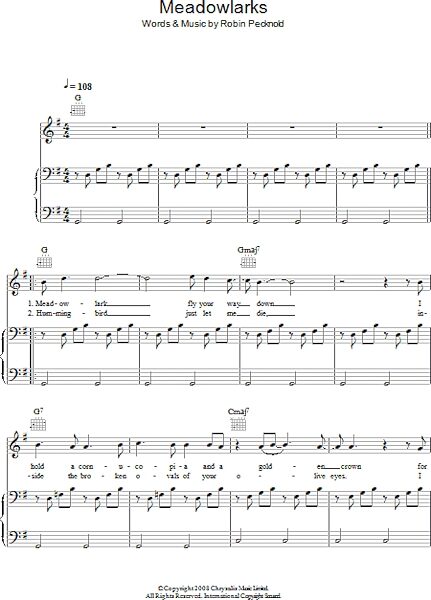 Meadowlarks - Piano/Vocal/Guitar, New, Main