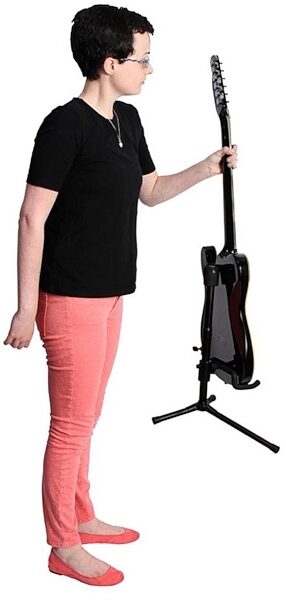 On-Stage GS7140 Spring-Up Locking Guitar Stand, In Use